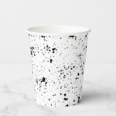 黒の絵を描（ばちゃばちゃ）跳ねるパターン 紙コップ (裏面)