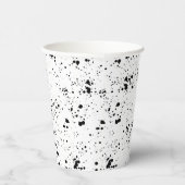 黒の絵を描（ばちゃばちゃ）跳ねるパターン 紙コップ (右)