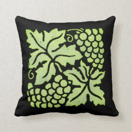 黒の緑のブドウ クッション