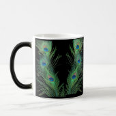 黒の緑の羽 モーフィングマグカップ (左)