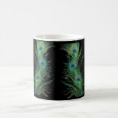黒の緑の羽 モーフィングマグカップ (中央)