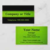 黒の緑の黒 名刺 (正面/裏面)