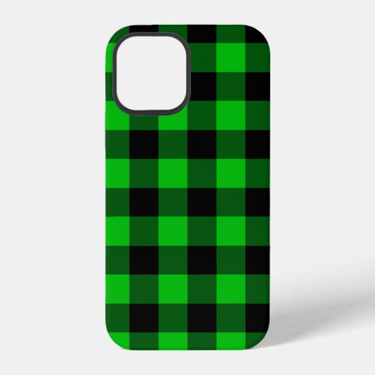 黒の緑チェック iPhoneケース (裏面)