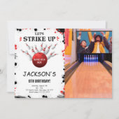 黒の編集可能ボーリングフォト招待状 招待状 (正面)