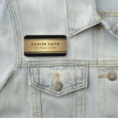 黒の縁ど金色のグラデーション名とタイトル 名札 (インサイチュ)