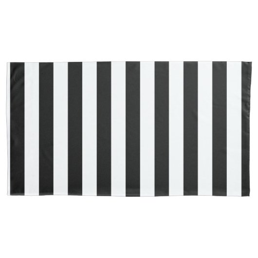 黒の縦ストライプ線 枕カバー (正面)