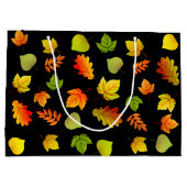 黒の美しい秋の葉 ラージペーパーバッグ (裏面)