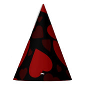 黒の美しい赤いハートパターン パーティーハット (左)