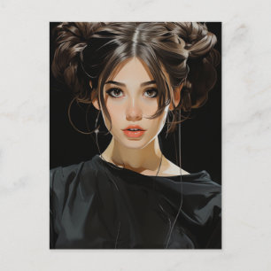黒の美女 ポストカード