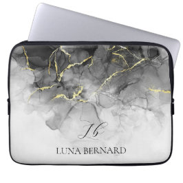 黒の翡翠の水色インクのカスタマイズ可能 ラップトップスリーブ