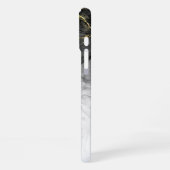 黒の翡翠の水色インクのカスタマイズ可能 iPhoneケース (左側面)