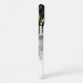 黒の翡翠の水色インクのカスタマイズ可能 iPhoneケース (右側面)