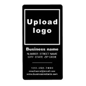 黒の肖像の発送ラベルにおけるビジネスブランド ラベル (正面)