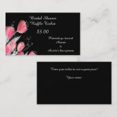 黒の背景にピンクのチューリップ エンクロージャーカード (正面/裏面)