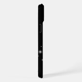 黒の背景に星と紫色の虹のハート iPhoneケース (右側面)