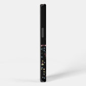 黒の背景に星と虹色のハート iPhoneケース (右側面)