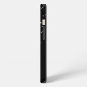 黒の背景に星と虹色のハート iPhoneケース (左側面)