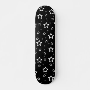 黒の背景に白い星:スケートボード スケートボード