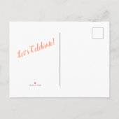 黒の背景に白とオレンジの卒業パーティー 案内ポストカード (裏面)