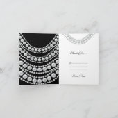 黒の背景に白のパール　感謝のカード サンキューカード (内部)