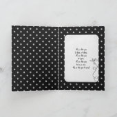 黒の背景に白の水玉模様のありがとうございます サンキューカード (内部)