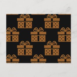 黒の背景に金のクリスマスギフト シーズンポストカード