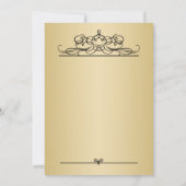 黒の背景に金色の効果的なコンフェッティが散らばる結婚式の招待状 招待状 (裏面)