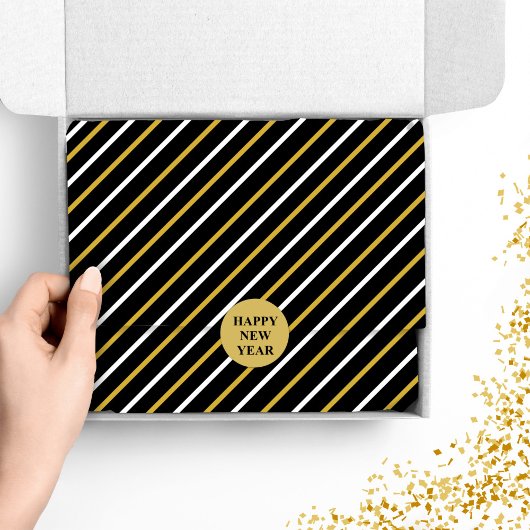 黒の背景に黒ストライプと白の文字 薄葉紙