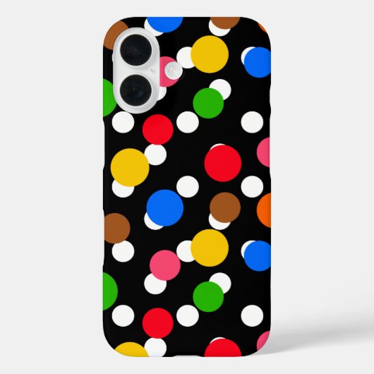 黒の背景のカラフル水玉模様 Case-Mate iPhoneケース (裏面)