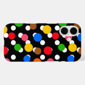 黒の背景のカラフル水玉模様 Case-Mate iPhoneケース (裏面 (横))