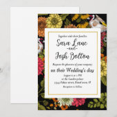 黒の背景の庭のゴマダラカンシャク 招待状 (正面/裏面)