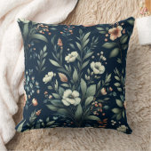 黒の背景フローラデザイン クッション (ブランケット)