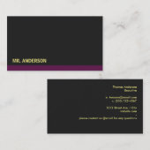 黒の背景（マゼンタ）アクセント 名刺 (正面/裏面)