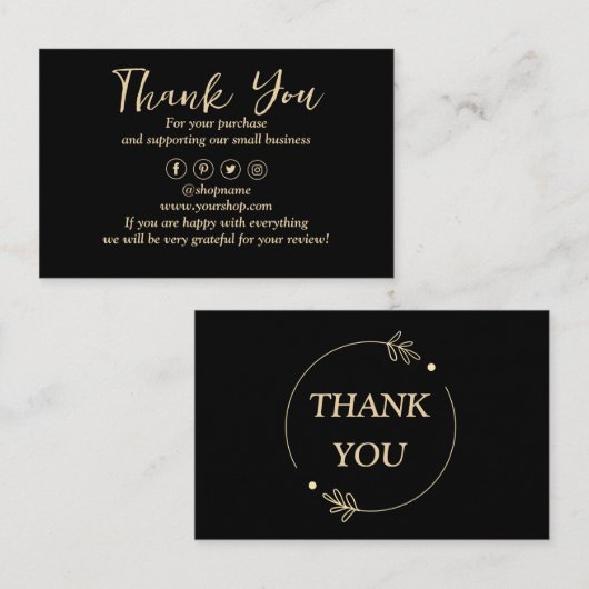 黒の背景 名刺 (正面/裏面)