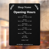 黒の背景 開店時間 窓用ステッカー ウィンドウサイン (シート2)