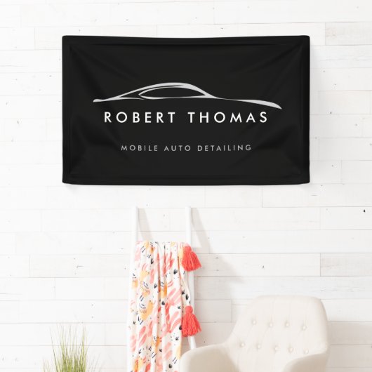 黒の自動詳細、自動修復バナー 横断幕 (インサイチュ)