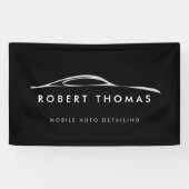 黒の自動詳細、自動修復バナー 横断幕 (横)