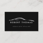 黒の自動詳細、自動修復ロゴ黒 名刺 (正面)