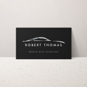 黒の自動詳細、自動修復ロゴ黒 名刺