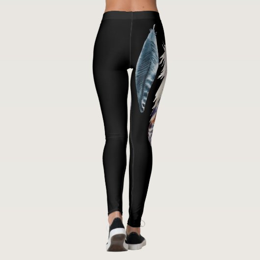 黒の自由の羽の*~*飛行 レギンス (裏面)