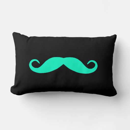 黒の色の口ひげを選ぶ ランバークッション (正面)
