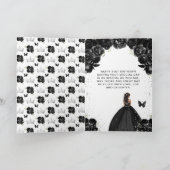 黒の花のダークスキンガール ハッピーバースデー カード (内部)