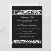 黒の花柄 20周年パーティー招待状 招待状 (裏面)