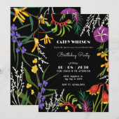 黒の花熱帯自然 招待状 (正面/裏面)
