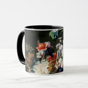 黒の花瓶の花束 マグカップ