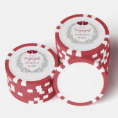 黒の花輪と赤いハートのエンゲージ ウェアリング 名前 ポーカーチップ (積み重ね)