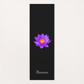 黒の蓮の花 ヨガマット (正面)