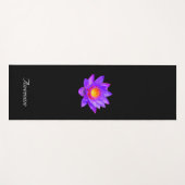 黒の蓮の花 ヨガマット (正面(横))