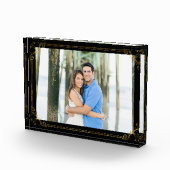 黒の薄い金ゴールドフレームが付いているあなたのお気に入りのな写真 フォトブロック (右)