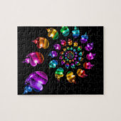 黒の虹のハートの車輪 ジグソーパズル (横)